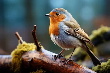 Foto auf Acrylglas European robin (Erithacus rubecula) perched on a branch © Rama