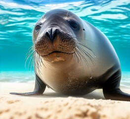 Obraz premium Caribbean Monk Seal