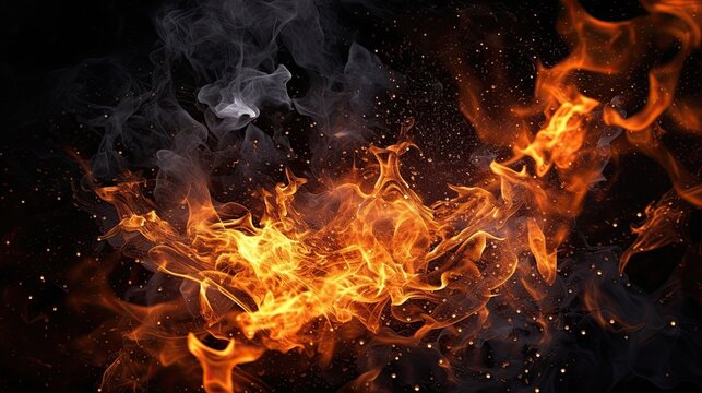 Fire background, HD fire wallpaper generated ai