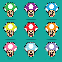 set of curly mushroom game