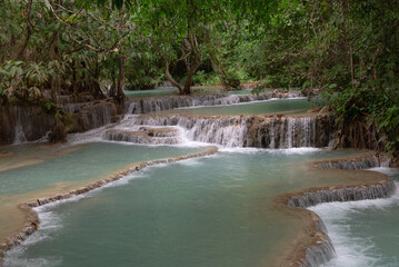 Kuang Si Waterfalls, Luang Phrabang, Laos.     