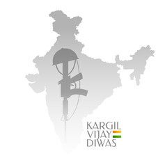 kargil vijay diwas patriotic poster with nation map and war theme
