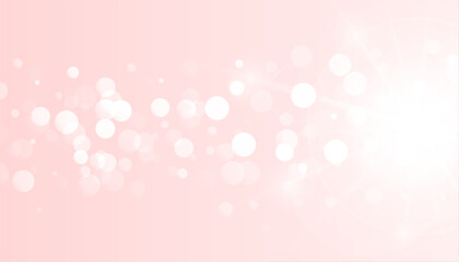 beautiful and shiny pink banner with bokeh effect