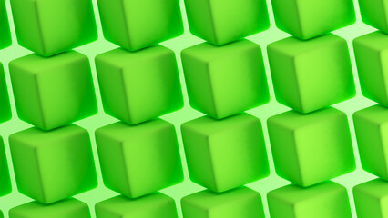 Fototapeta na wymiar geometric pattern on green background,abstract high relief,3d rendering