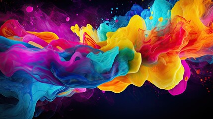 Abstract colorful smoke on a light background generated ai