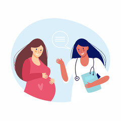 A doctor advises a pregnant woman