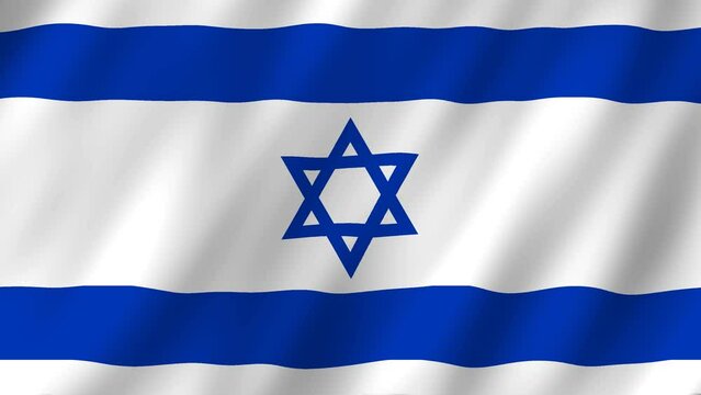 Flag of the Israel waving animation. looping National Israel flag animation background 4k