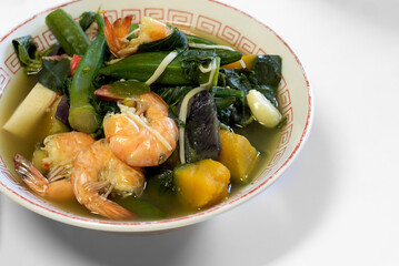 Dinengdeng, laswa, law-uy with shrimp - a healthy Filipino vegetable soup