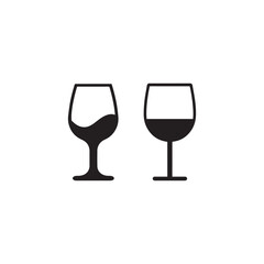 two glasses icon vector