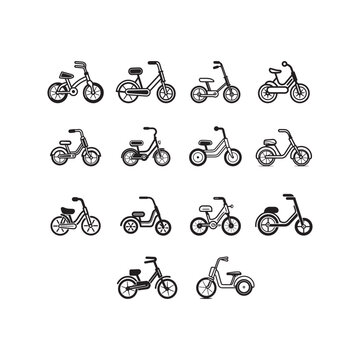 set of bicycles vector design