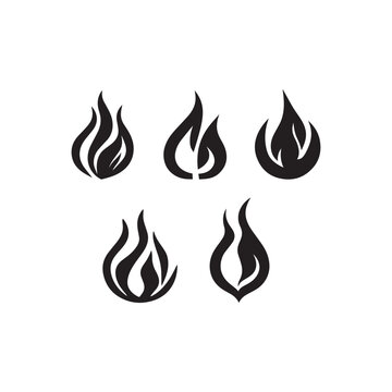 set of fire flames icon