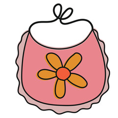 baby apron icon set hand drawn doodle vector illustration