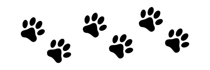 Dog paw icon set black icon vector - obrazy, fototapety, plakaty