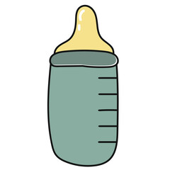 baby milk bottle icon set hand drawn doodle vector illustration