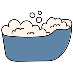 baby bathtub icon set hand drawn doodle vector illustration