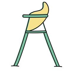 baby feeding chair icon set hand drawn doodle vector illustration