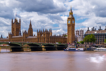 Amazing London cityscape what is included the Big Ben, Goverment's parliament. Westminster abbey's...