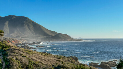 Big Sur view of the coast of the sea, California Ocean Coastline Beautiful Nature Scenery Landscape...