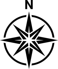 Black north symbol. North sign.  © Kavik