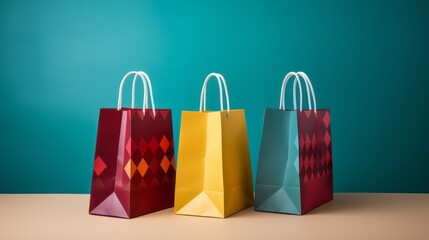 Eco-Conscious Shopping, Reusable Shopping Bags Displayed with Plenty of Copy Space for Your Message, generative ai.