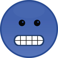 Cold face emoji on isolated white background. Vector illustration. 