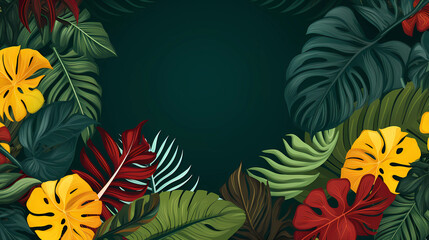 Beautiful minimalist tropical plant leaves background image
