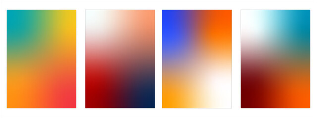 Fototapeta premium Set of abstract gradient background retro theme. Blurred vintage soft colorful texture