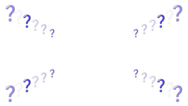 中心から広がり点滅するハテナマーク・不思議マーク／Question marks and wonder marks spreading from the center and blinking／중심에서 퍼져 점멸하는 하테나 마크&middot;이상 마크