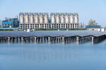 solar panels with chemical plant