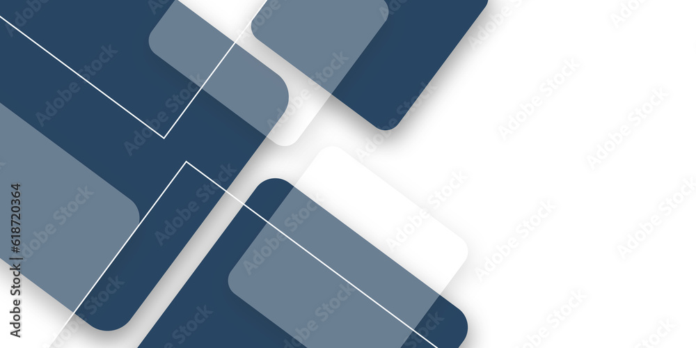 Wall mural blue white abstract geometric presentation background with rectangle and square shapes