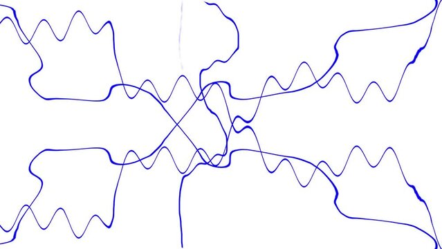 ウネウネとしたヒモの動き・線の複雑な絡み合う動き・抽象的な線／우네우네로 한 끈의 움직임 · 선의 복잡한 얽힌 움직임 · 추상 선／Movement of undulating strings ・Complicated intertwined movement of lines ・Abstract lines