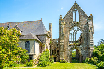 View at the ruins of Beauport Abbey near Paimpol town - France