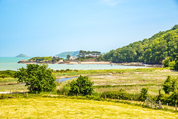 View at the Nature near ruins of Beauport Abbey near Paimpol town - France