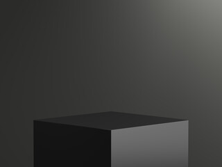 Mockup Black cube standy background