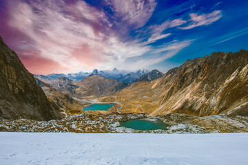 Snowy and mountainous landscape in Peru