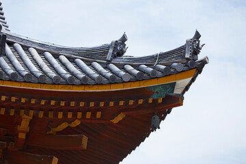 Fototapeta na wymiar Japanese shrine roof, Japan travel 