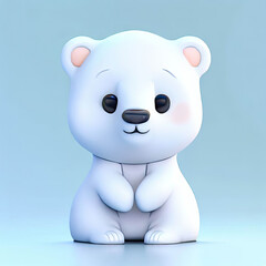 polar bear cub, 3D style.Generative AI design.