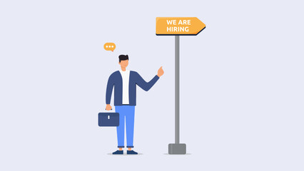 Looking for new workers, talents, professional people, Vector Flat Illustration