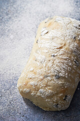 A loaf of bread on a vintage background