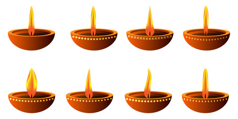 Set Of Diyas For Diwali Decoration