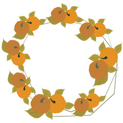 Autumn leaves and pumpkins wreath