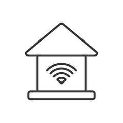 smart home with wifi signal icon