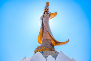 Gloden Statue of Guan Yin, the Goddess of Mercy in Taoism