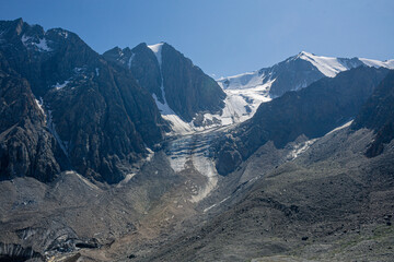 glacier tongue in the Altai mountains, Aktru