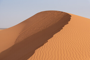 Picturesque dunes in the Erg Chebbi desert, part of the African Sahara