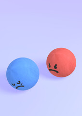 悲しむ青を怒る赤のウッドボール