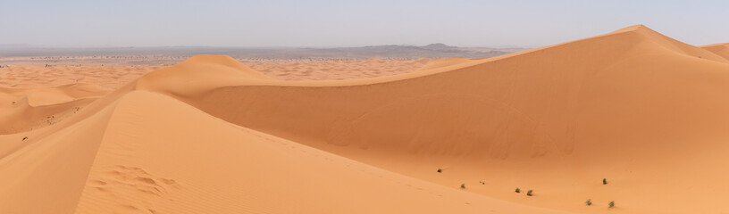 Picturesque dunes in the Erg Chebbi desert, part of the African Sahara