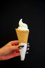 ice cream in the hands