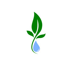 natural green, water logo template