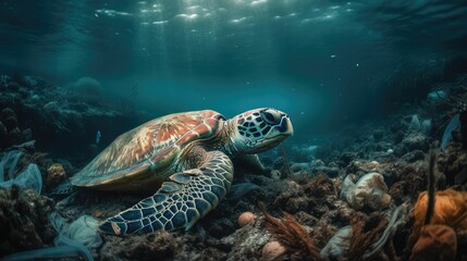 Obraz premium Ocean pollution campaign